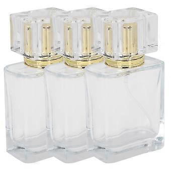 50ml nachfüllbare Parfümflasche Glasspray Transparente Flüssigkeit leerer ZerstäuberbehälterGold