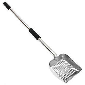 Pet Supplies Metal Cat Litter Scoop Telescopic Long Handle Pet Owners Home Sanitation Black 82 x 14 x 4.5cm Sturdy and Durable 1Set