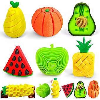 3D-gedrucktes Fidget-Fruchtspielzeug-Set (6-teilig), sensorisches Stressabbau-Spielzeug für Erwachsene, Pop-It-Schiebspielzeug mit Apfel, Orange und Avocado zur Linderung von Angstzuständen, ADHS und Konzentrationsschwierigkeiten