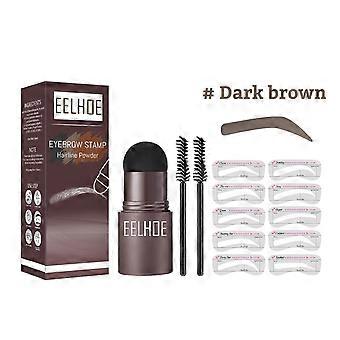 EELHOE øjenbryn Print Skimmel Øjenbryn Tegning (Mørkebrun Sæt) Doven Øjenbryn Fyldning Makeup Øjenbryn Kage Vandtæt Hårgrænse Pulver