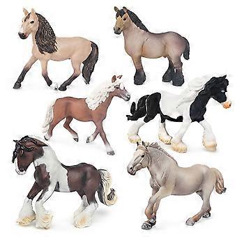 6Pcs Realistic Horse Figurine Set, PVC Animal Models  Collection of Different Horse Breeds, Educational Toy for Kids, Horse Decor and Learning Toy for