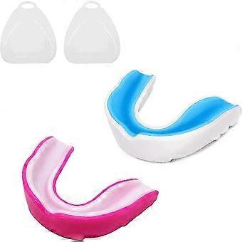 SNDO-2 Pack Sports Mouth Guards, Mouth Guards with Portable Pocket For Hockey, Boxing, Martial Arts, Contact Sports