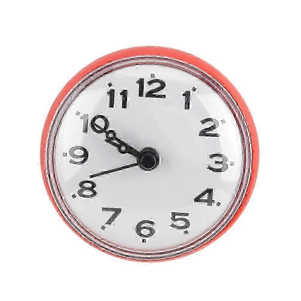 Waterproof Suction Wall Window Mirror Bath Shower Clock Bathroom Accessories Orange