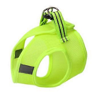 Cat Chest Harness with Leash Green L Breathable Mesh Adjustable Strap