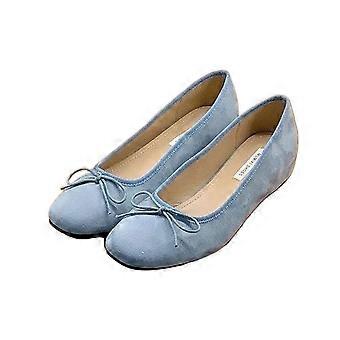 Ballet Flats with Stylish Texture Soft Suede Upper in Red Yellow and Blue