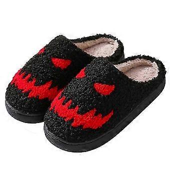 Halloween-Plüschpantoffeln, flauschig, geschlossene Zehen, weich und atmungsaktiv, für drinnen und draußen geeignet, verschiedene Größen für Damen und Herren