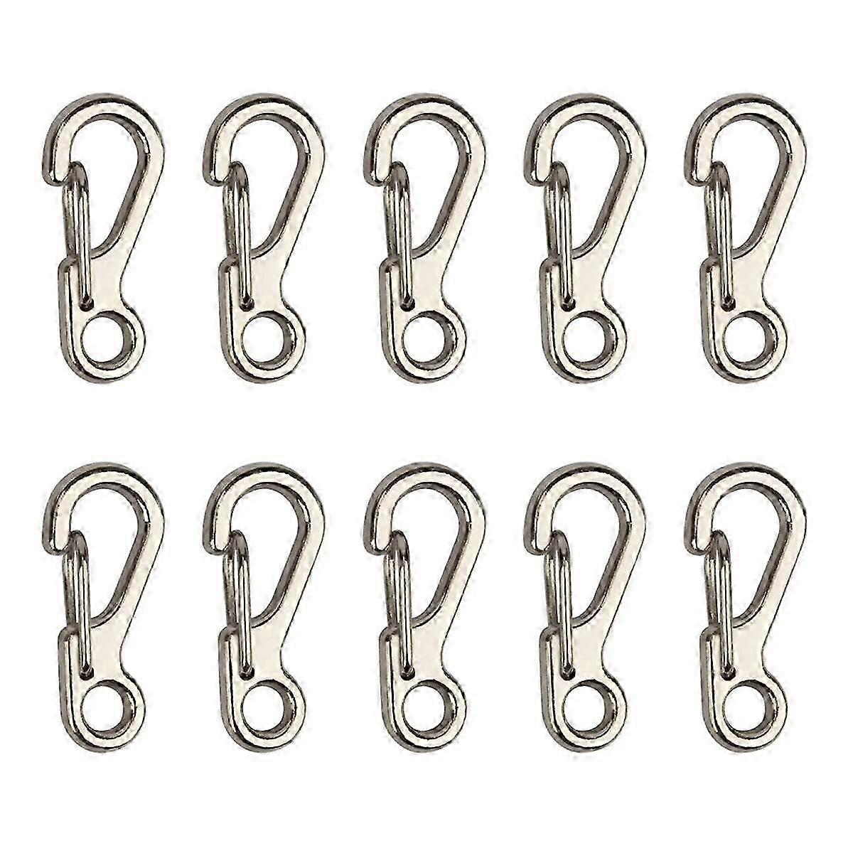 Tiny spring clip for backpack and keyring durable silver