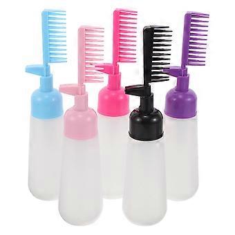 Haarverfkamflesje voor haargebruik, plastic, 5 stuks, assortiment