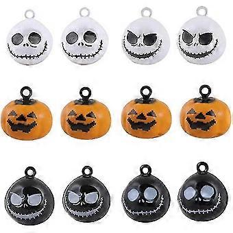 12pcs Pumpkin Bells Halloween Ghost Skull Bells Pet Collar Charm Bells Diy Halloween Decorations Pendants compatible with Dog Cat Jewelry qq