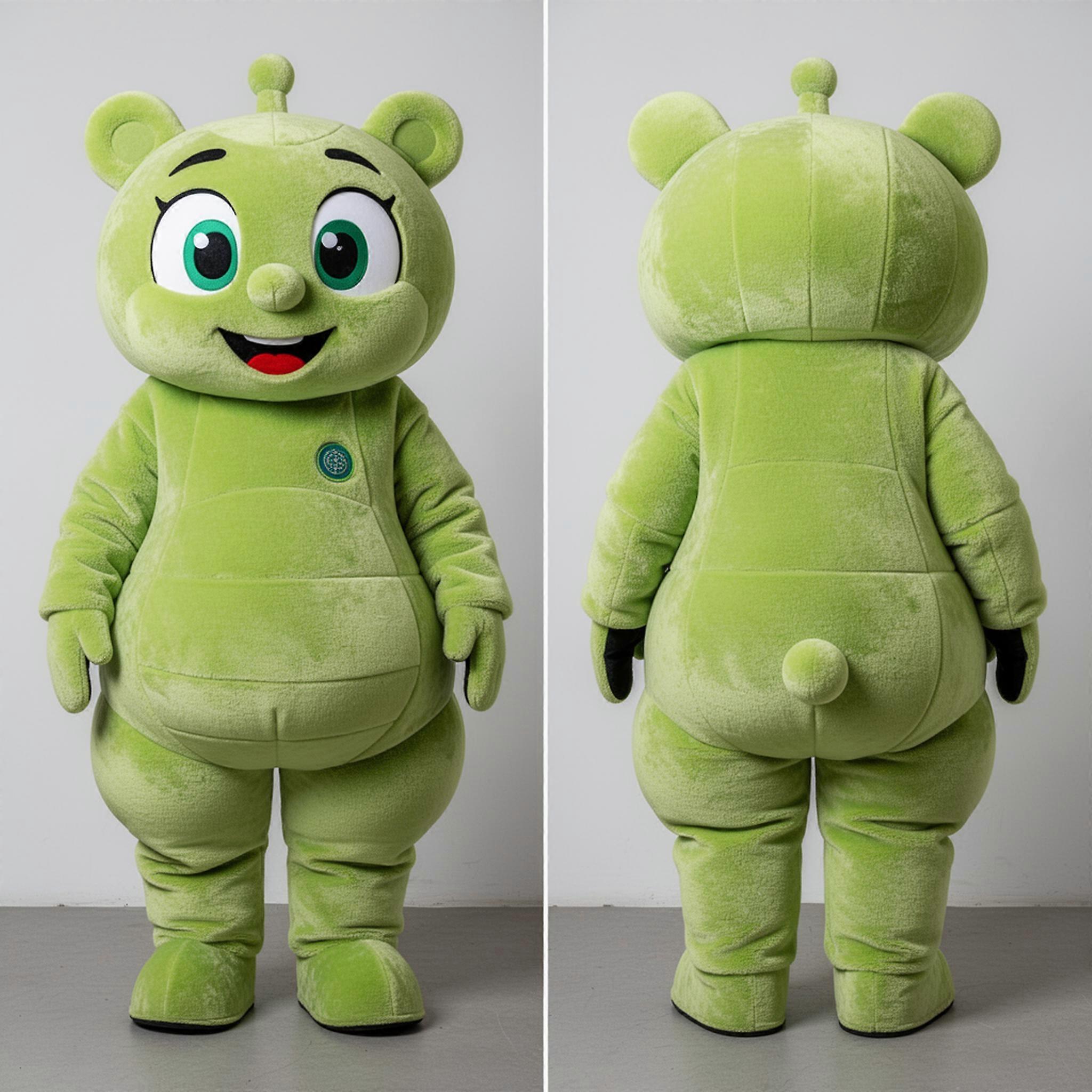 MASTICOT Lime Green Rounded Gyro Mascot