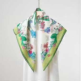 Blomsterprintet letvægts, åndbart damemode med firkantet hals