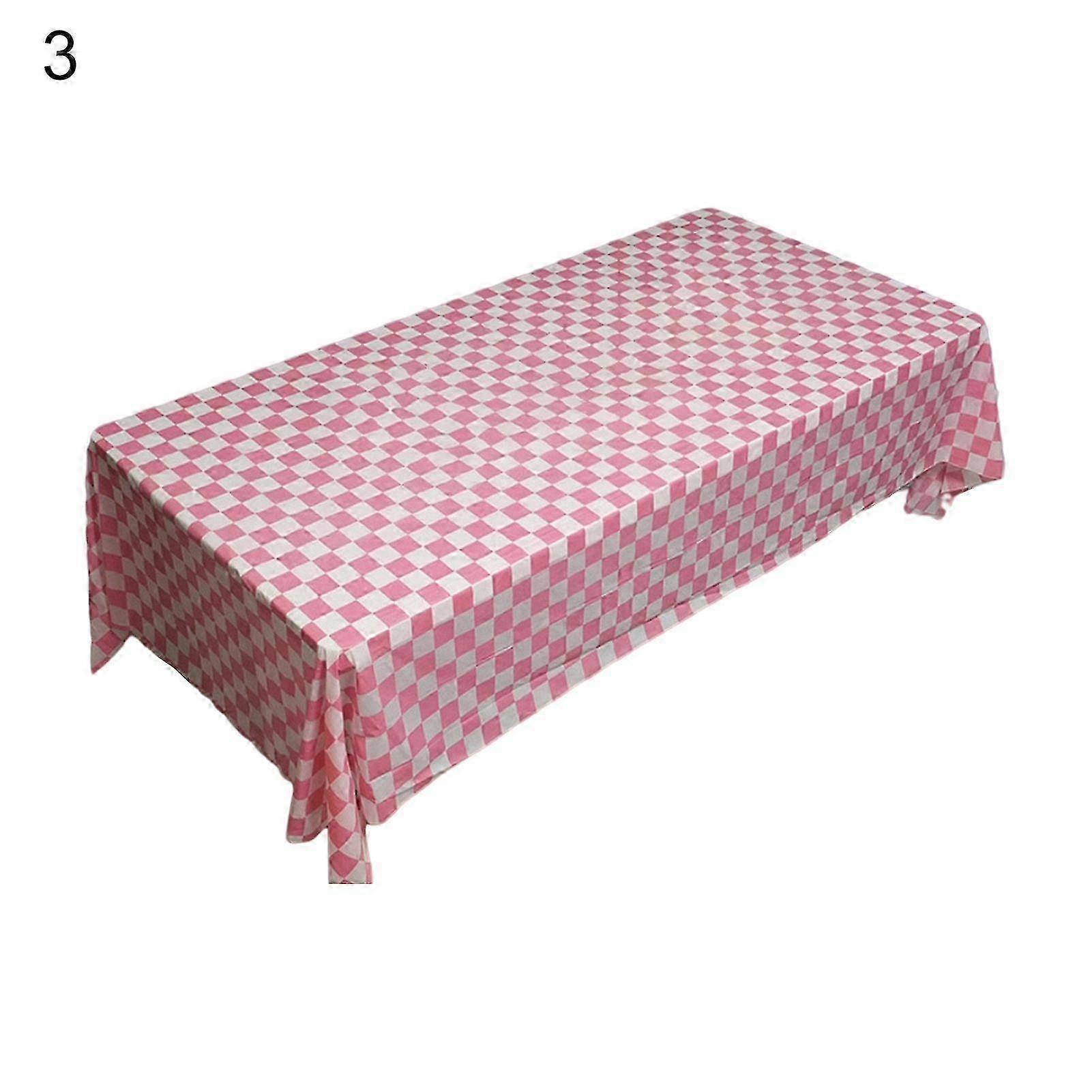 Concise Style Eye-catching Tablecloth PEVA Creative Chessboard Pattern Table Cover compatible with Home KAESI