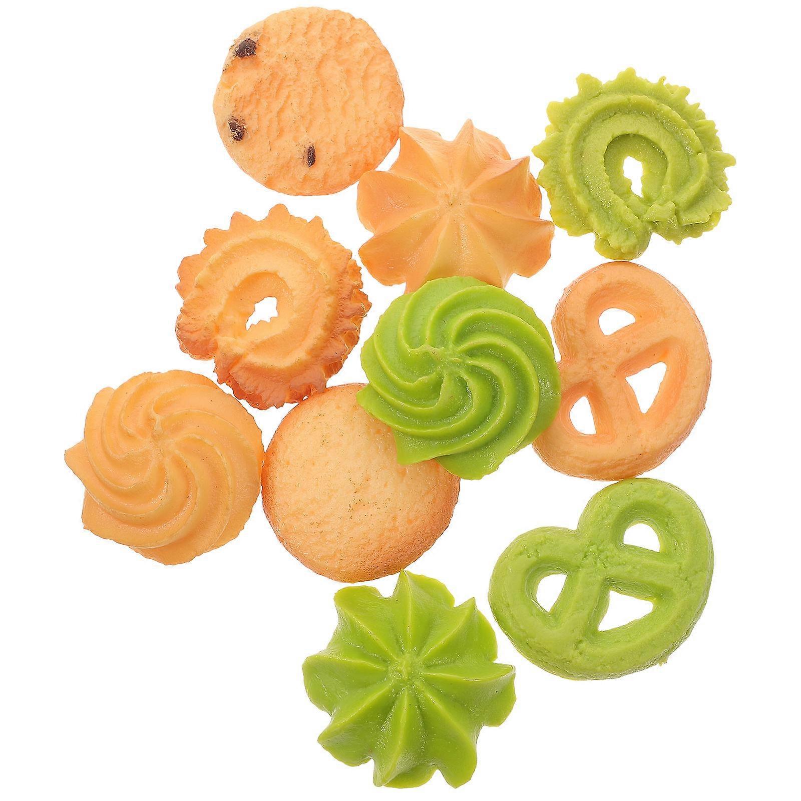 Decorative Cookie Models for Display 10Pcs Artificial Fake Biscuit Simulation