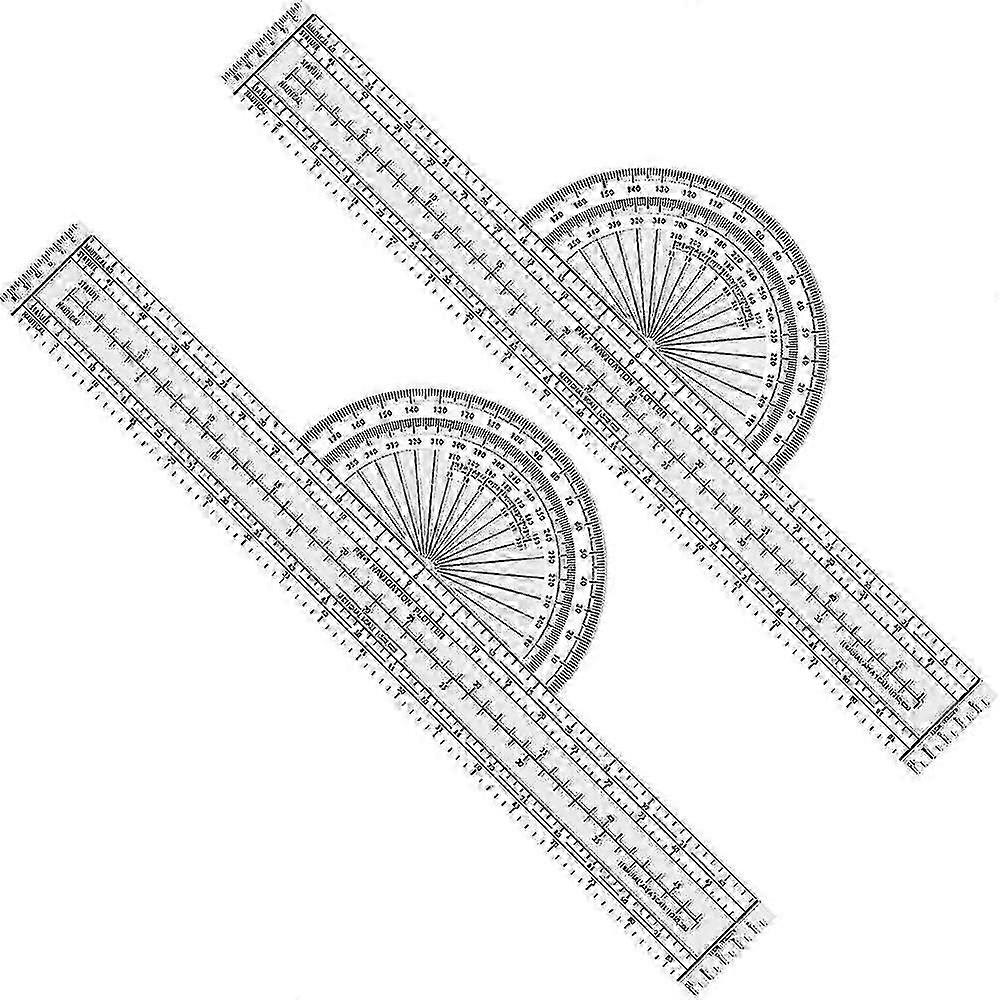 2 Pcs Plotter Plotting Tool Aviation Plotter Wac Charts Navigation Plotter Pilot Accessories For Pi  YTQ