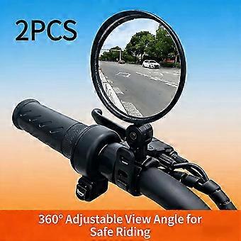2 Pack Bicycle Mirrors with 360 Rotation and Universal Handlebar Mount