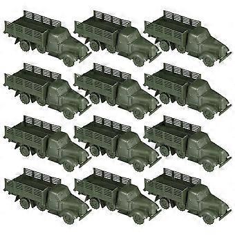 Military Truck Model Toy for Playing 24Pcs Realistic Mini Trucks Plastic Vehicle Figurines