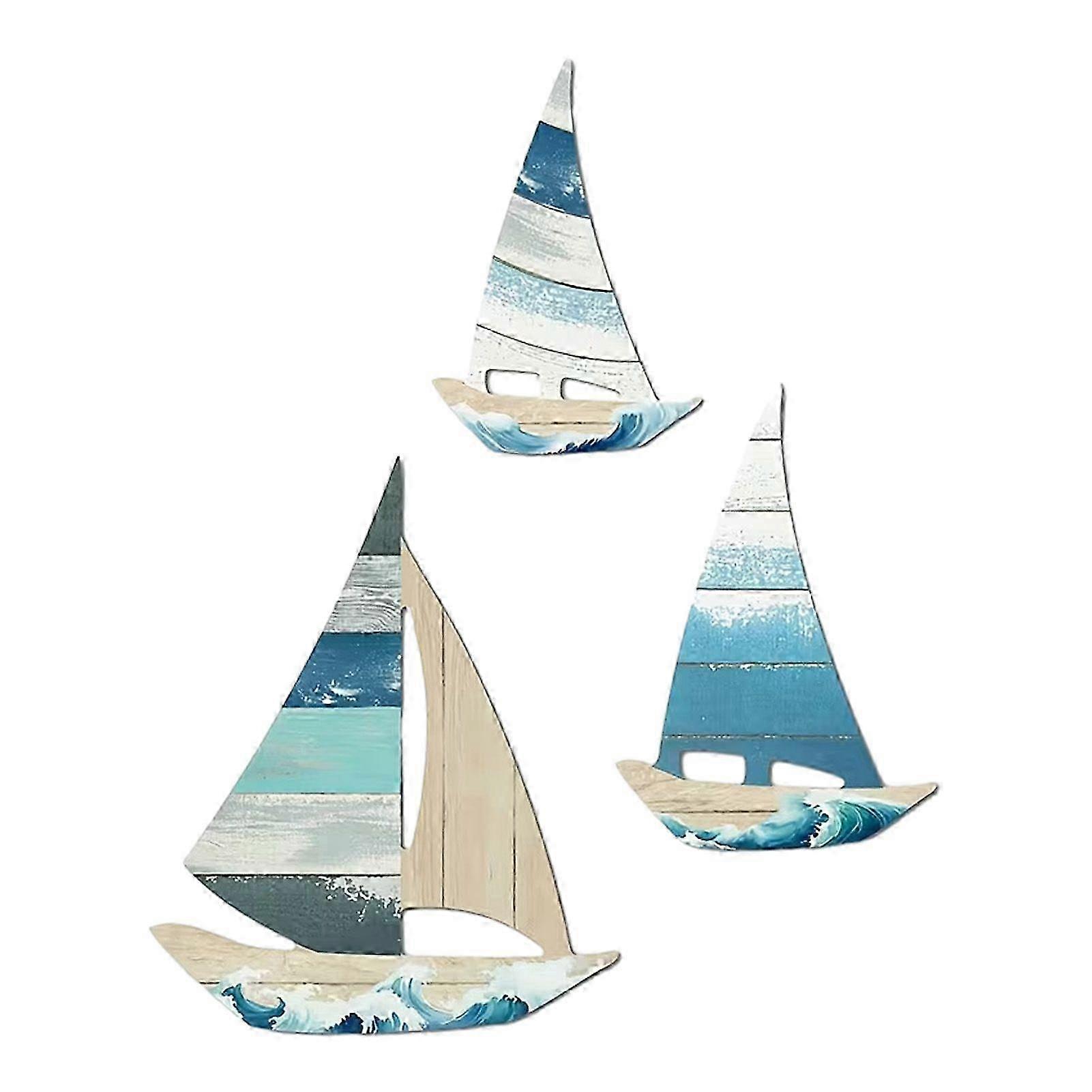 Rustic Wooden Sailboat Wall Set