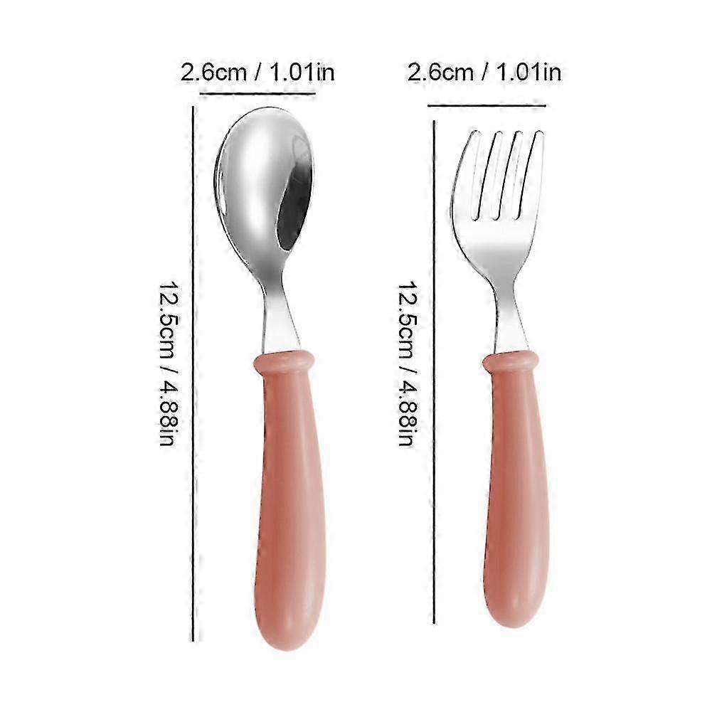 Round Handle Kids Fork Spoon Set
