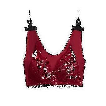 Reggiseno da donna taglie forti con coppe complete push-up, imbottito, senza cuciture, classico, comodo, con spalline larghe e pizzo.