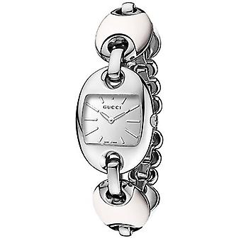 A. gucci marine chain sm ac/cer bla n/pl Quartz Analog Woman Watch with YA121515 Stainless Steel Bracelet