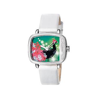 Custo auf Zeit Primetime Quarz Analog Frau Uhr mit Rindsleder Armband CU018603
