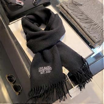 Korean solid color embroidered scarf women's winter new high-end retro versatile scarf