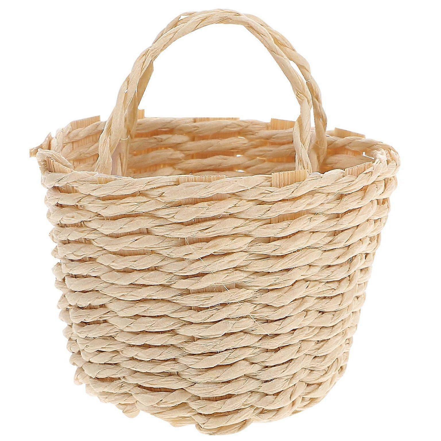 Tiny Paper Rattan Basket Decor