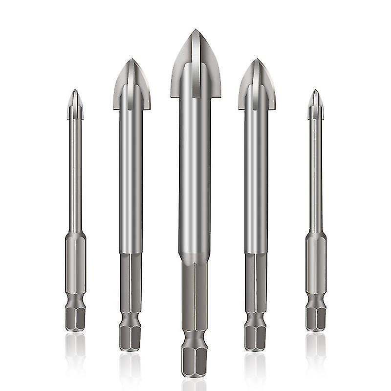 Pxcl 5pcs Efficient Universal Drilling Tool Multifunctional Triangle Cross Alloy Drill Bit Set