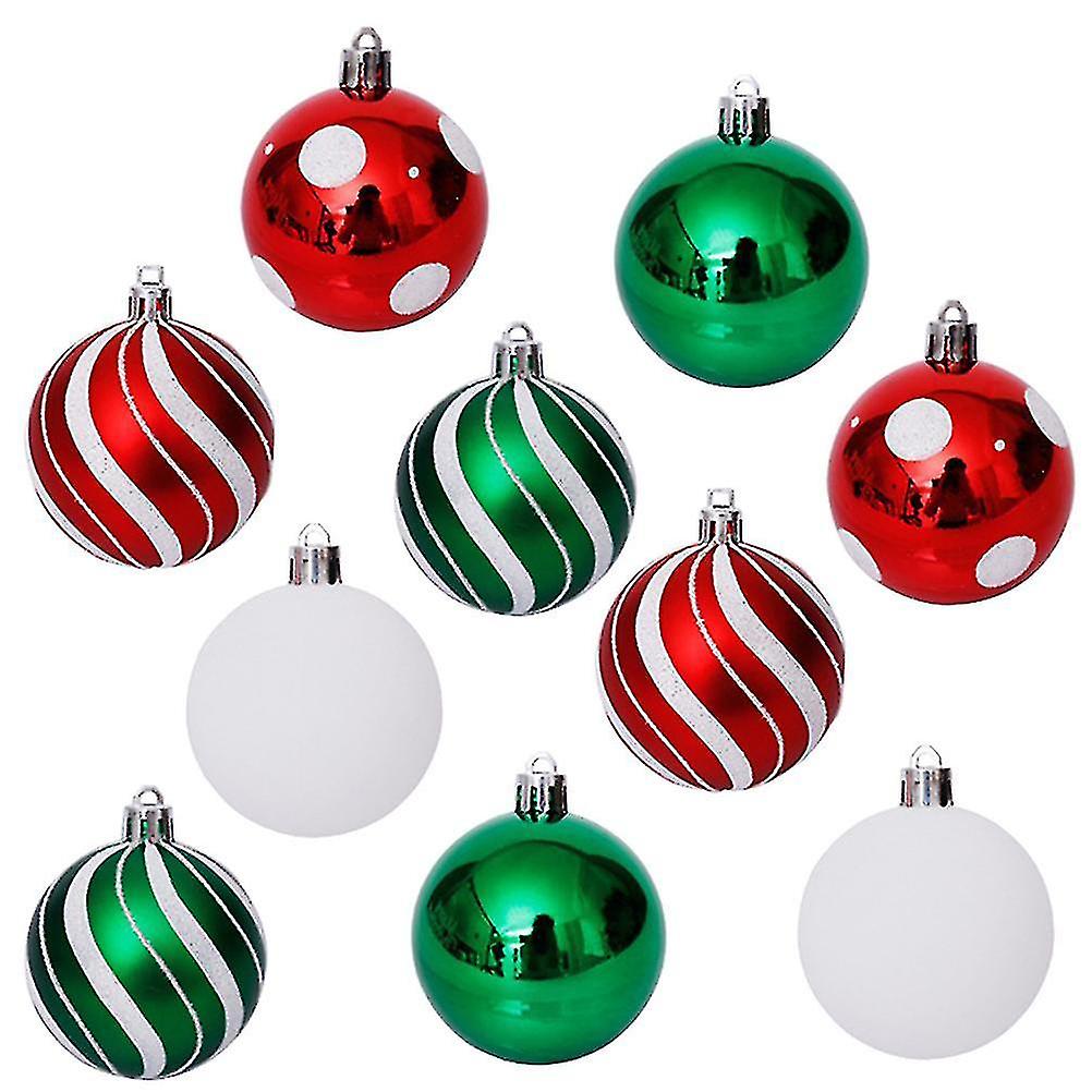 1 Set 30 Pcs 6cm Christmas Balls Colorful Painted Ball Pendants (assorted Color)