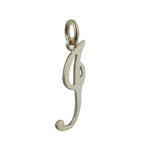 9ct Gold 27x7mm plain Initial I Pendant