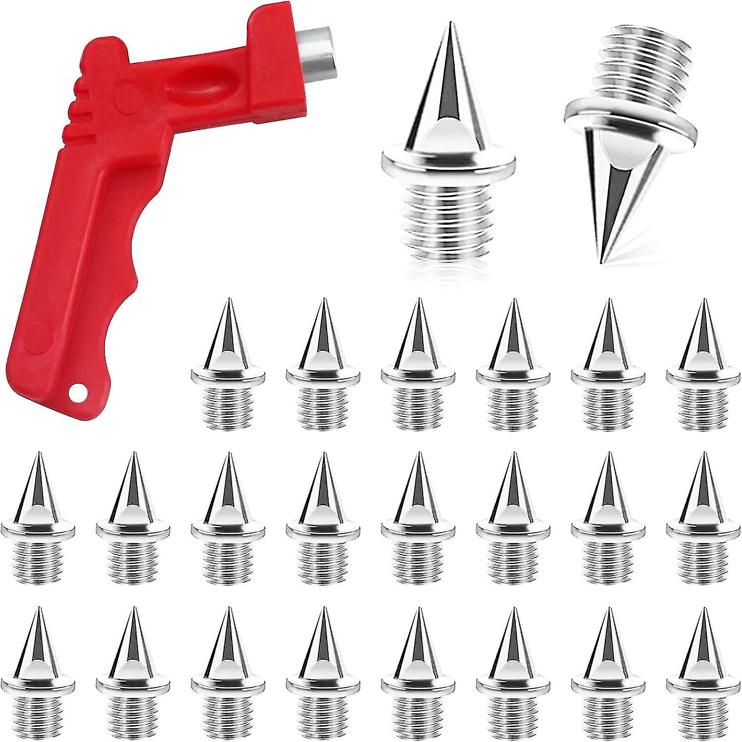 Running Spikes For Shoes, 50pcs 1/4inch Track Spikes With 1pcs Spike Wrench, Cross Country Spikes Replacement Pyramid Spikes For Track Shoes Sports Sh