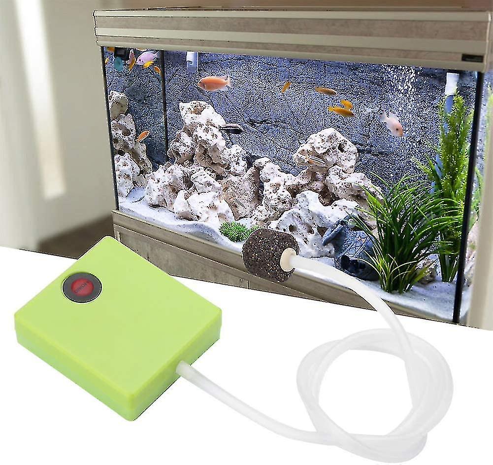 Akvaryum Hava Pompası, Balık Tankı ve Hidroponik İçin Hava Taşı ve Borulu Portatif Akülü Oksijen Pompası