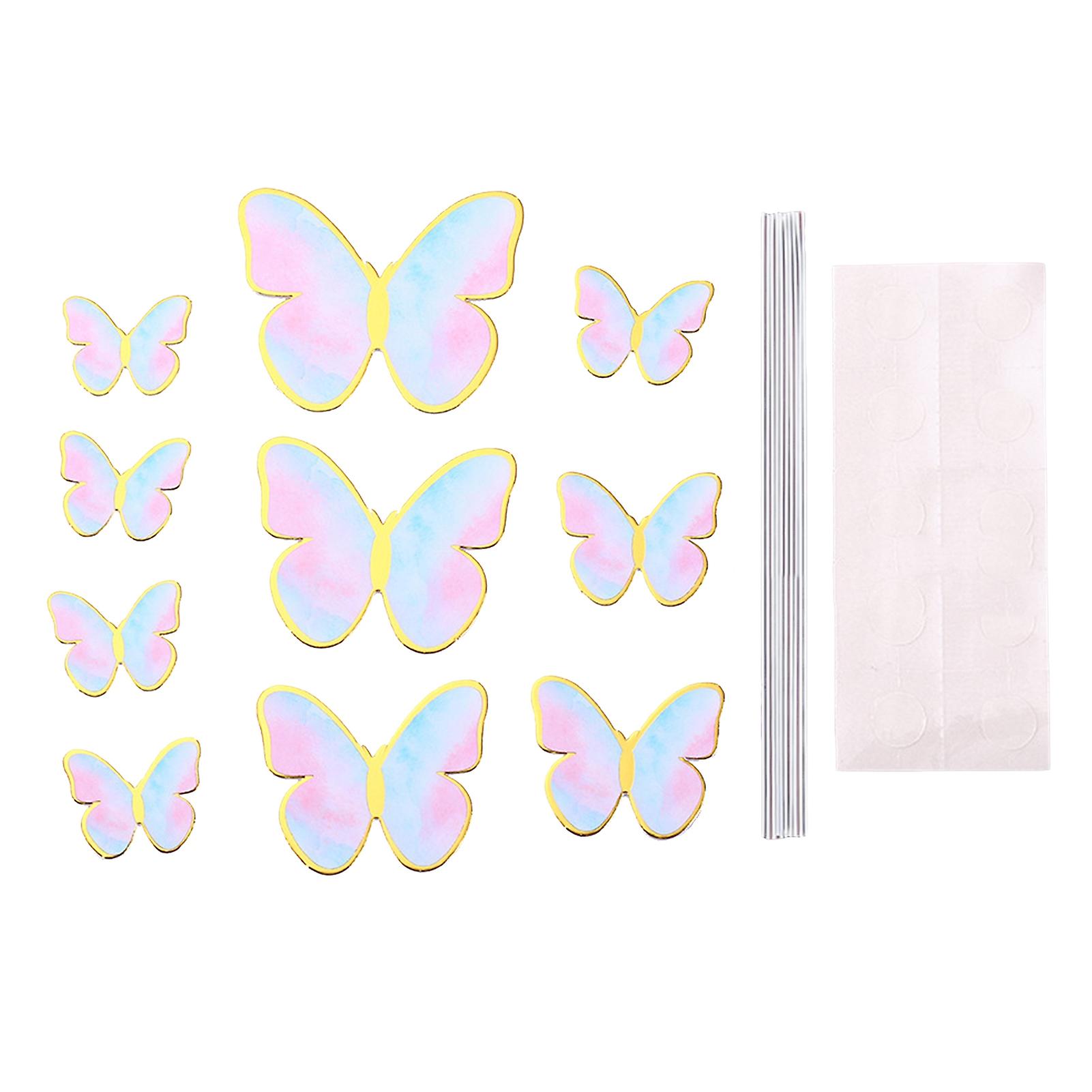 Mengxi Cake Topper Anti-fall Innovative Lightweight Realistic Butterfly Baking Insert Card Party Decor