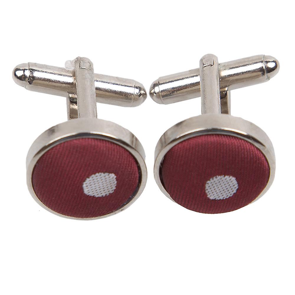 Burgundy Polka Dot Classic Cufflinks