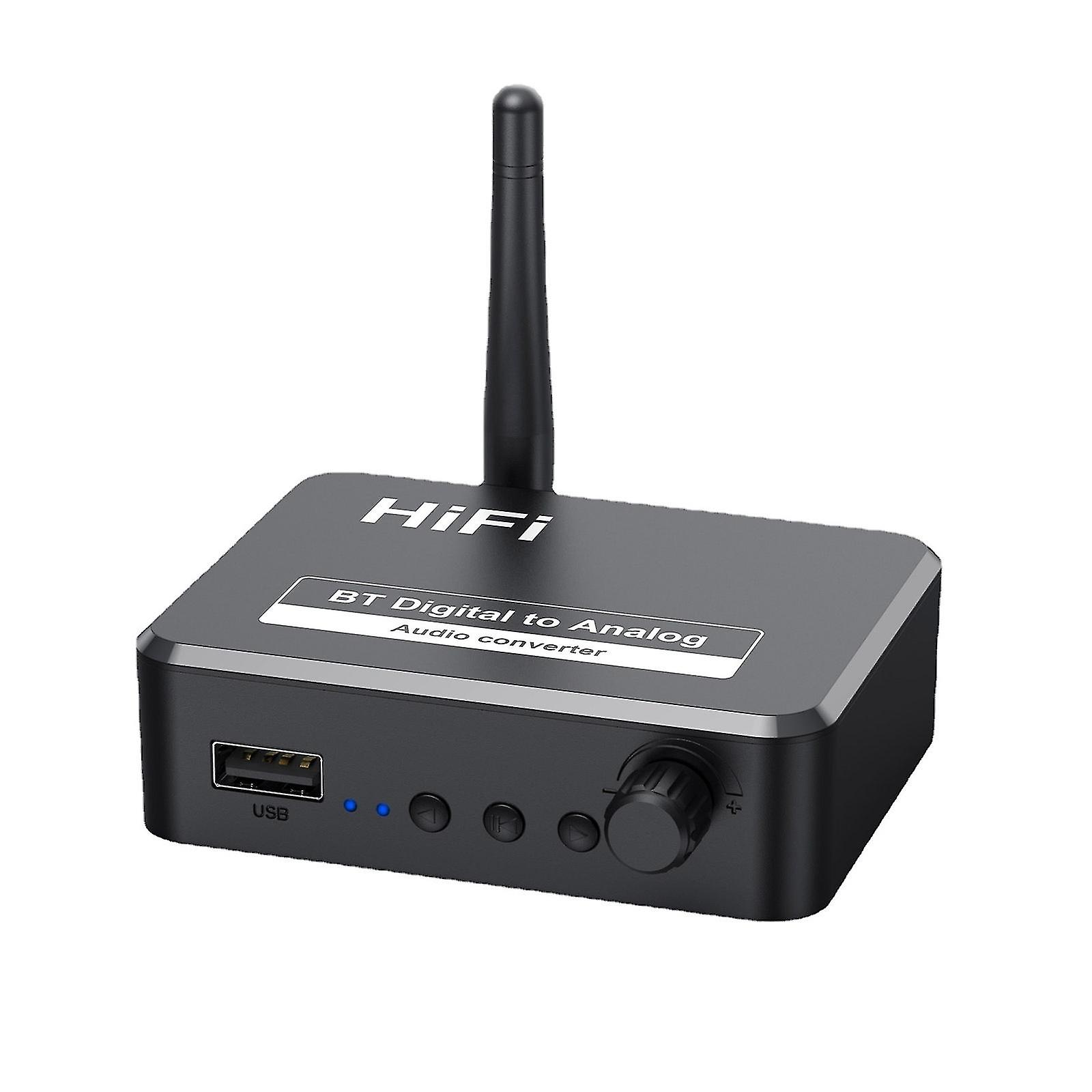 Dac Converter Digital To Analog Audio Optical Fiber To 3.5mm Aux Jack Receiver