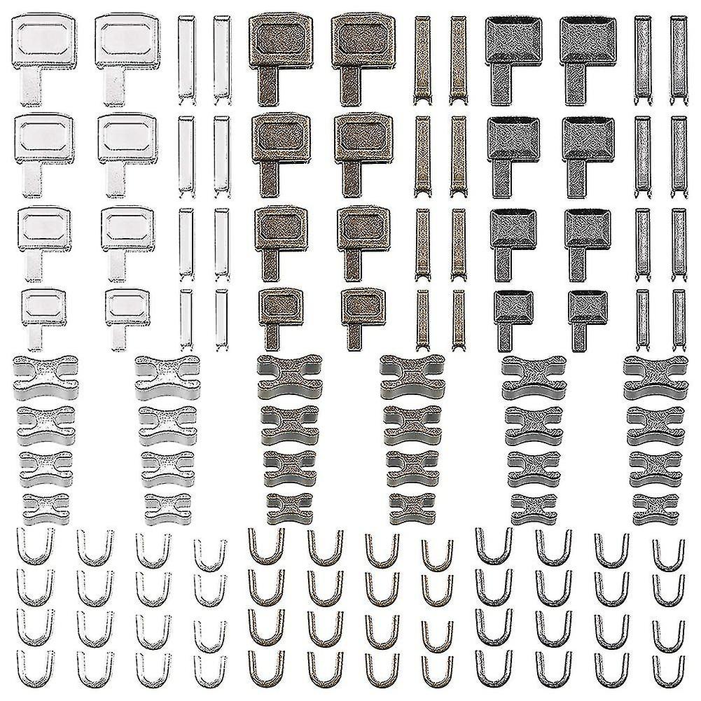120 Pieces Metal Zipper Head Slider,4 Sizes Zipper Bottom Sliders Retainer Insertion Pin,zipper Sto