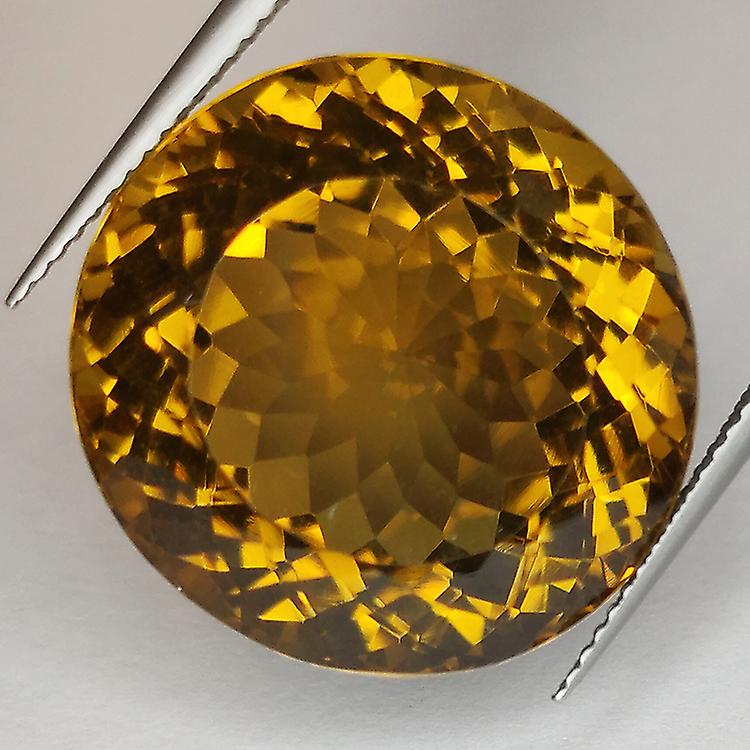 39.54ct Honey Quartz Round Cut 20.20x15.44mm awo-9
