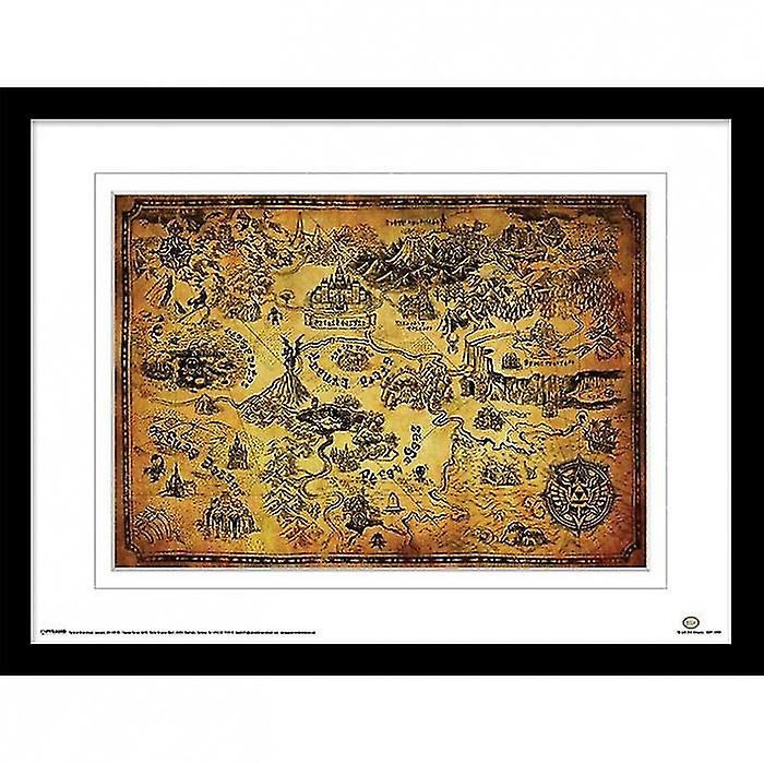 The Legend Of Zelda Hyrule Map Framed Art Print