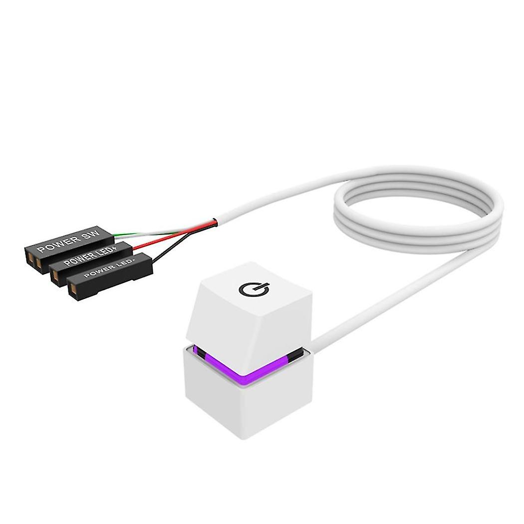 2m Portable Led Lights Computer Desktop Switch Pc External Start On/off Button Extension Cable, Rgb Light