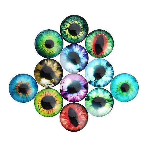 4x20pcs Eye Pattern Glass Flatback Scrapbooking Dome Cabochons for Crafts 10mm
