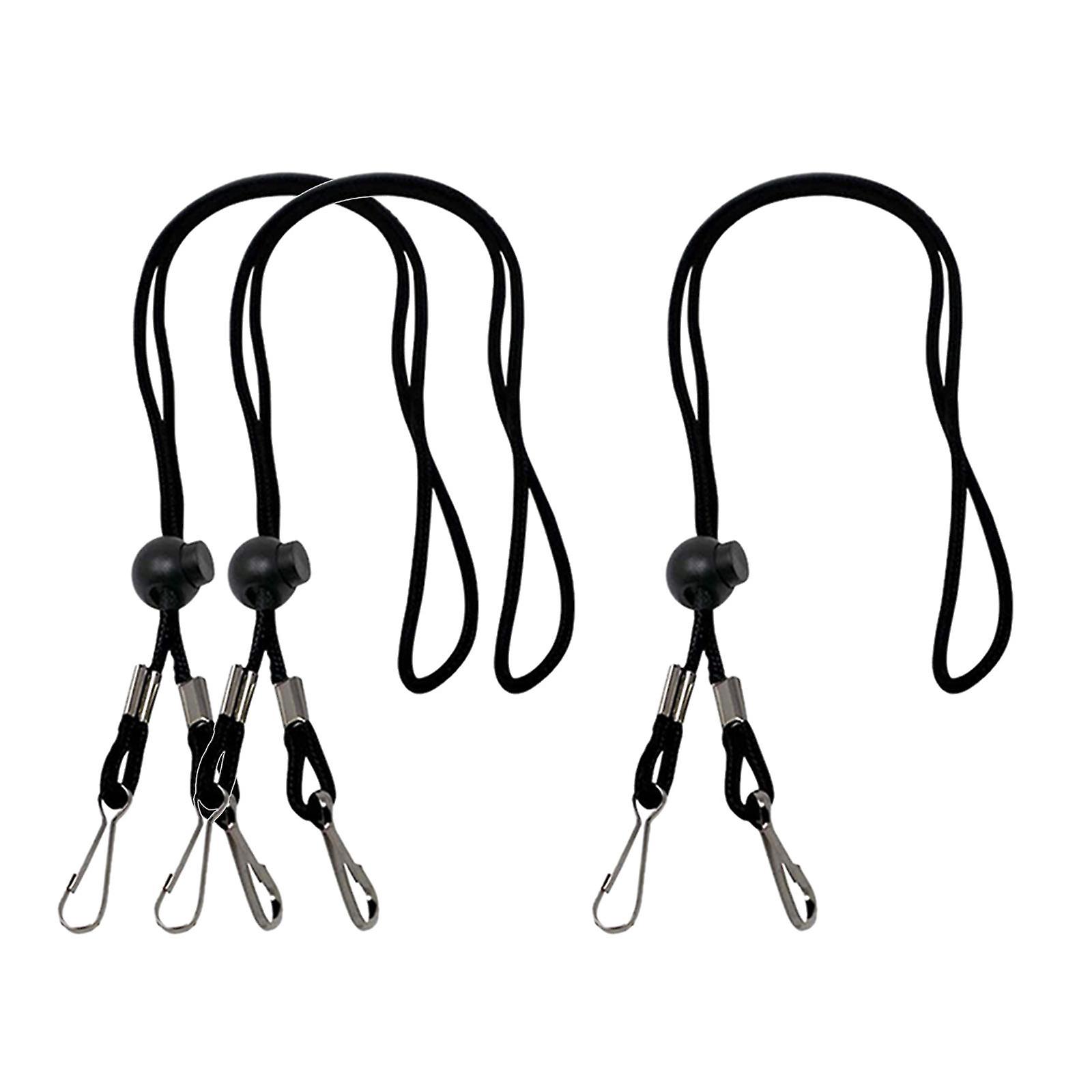 3Pcs Adjustable Neck Lanyard Chain Strap Holder Black