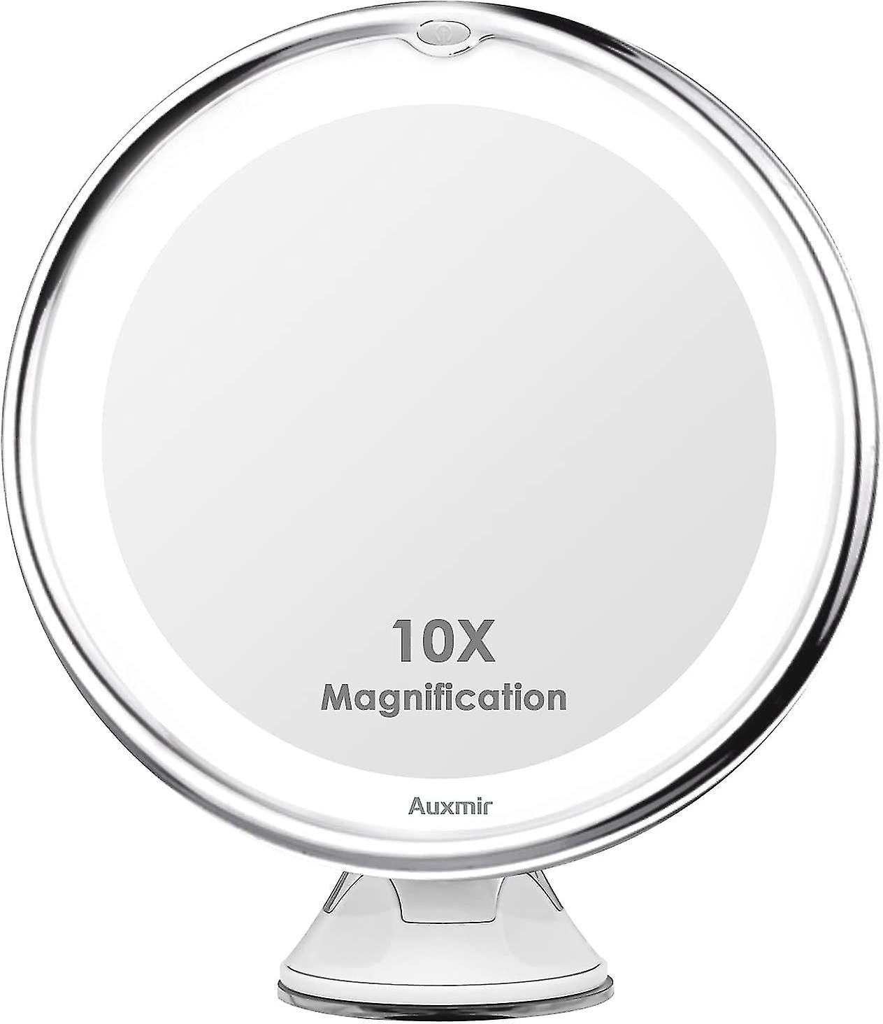 10x Magnifying Mirror, Travel Led Lighted Makeup Mirror With Suction Cup, Portable Wall-mounted Magn