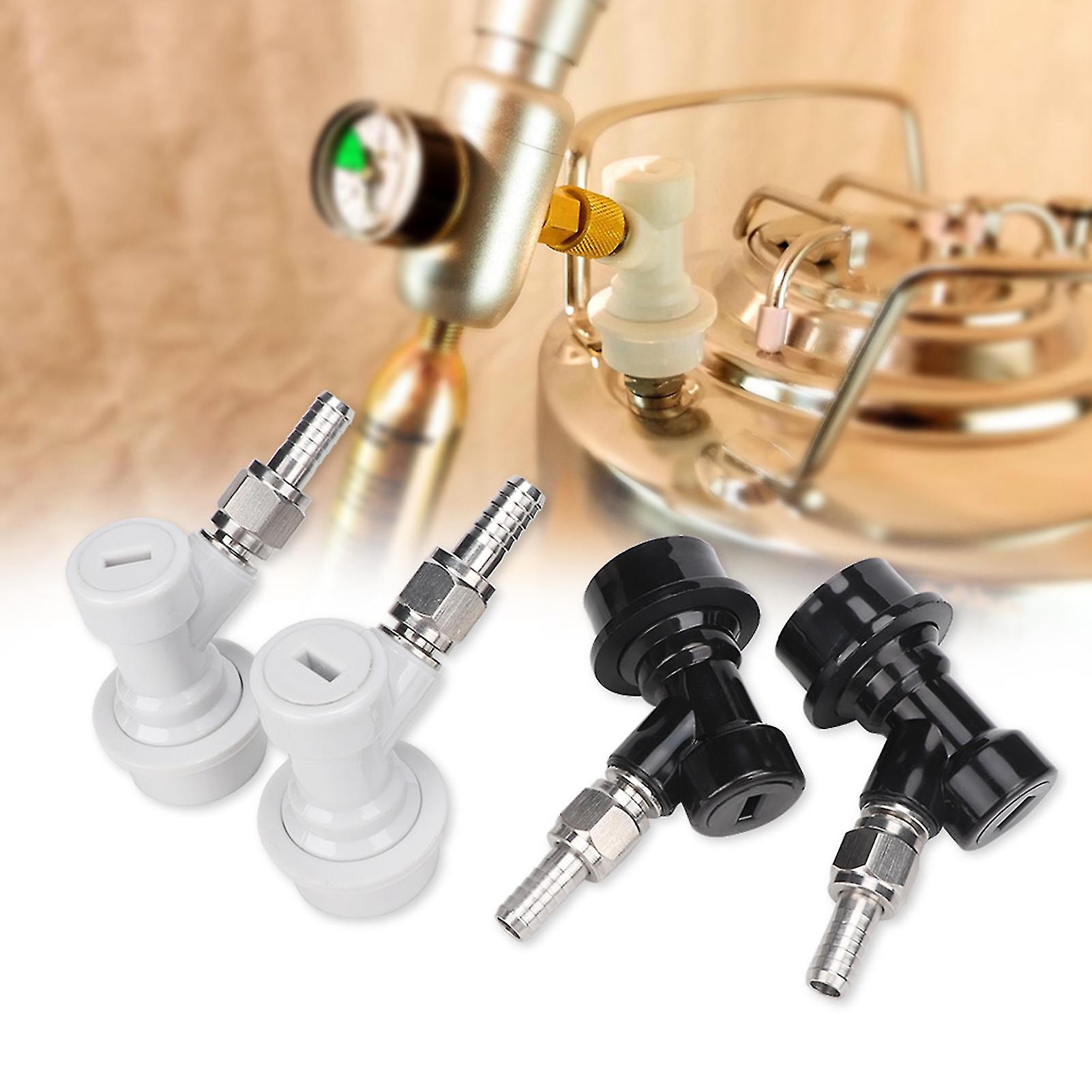 4PCS Plastic Threaded Ball Lock Keg Fittings with Adapter Clamp