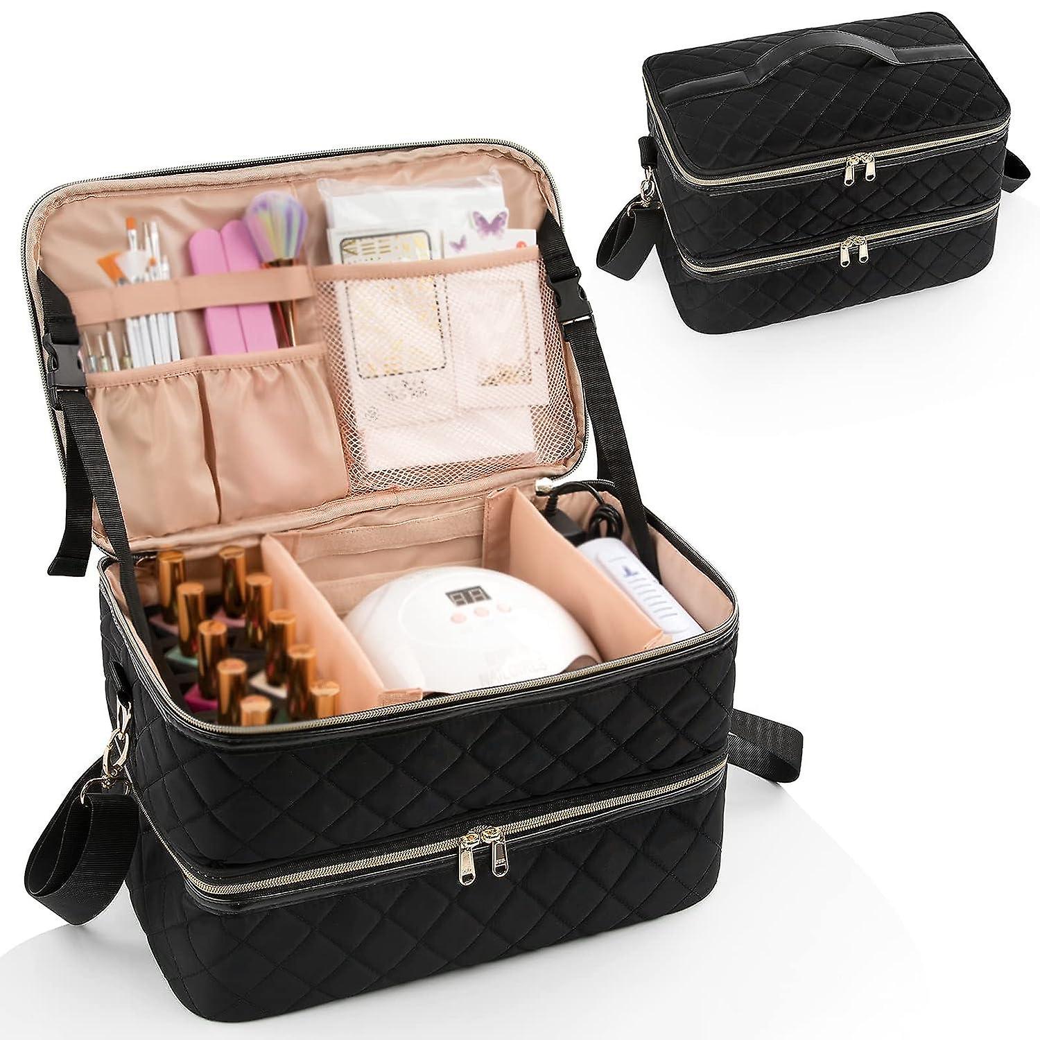 Nail Polish Organizer Case Holds 40-50 Nail Polish Bottles