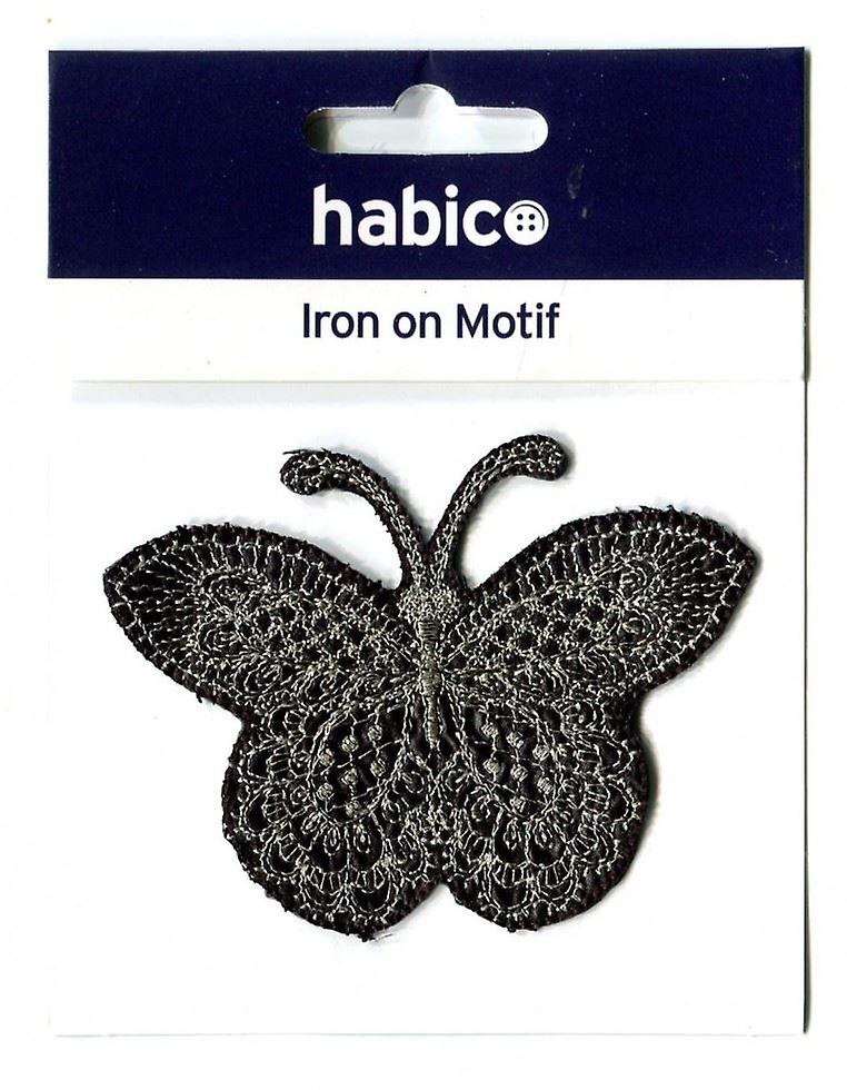 Butterfly Patch Motif Black - each