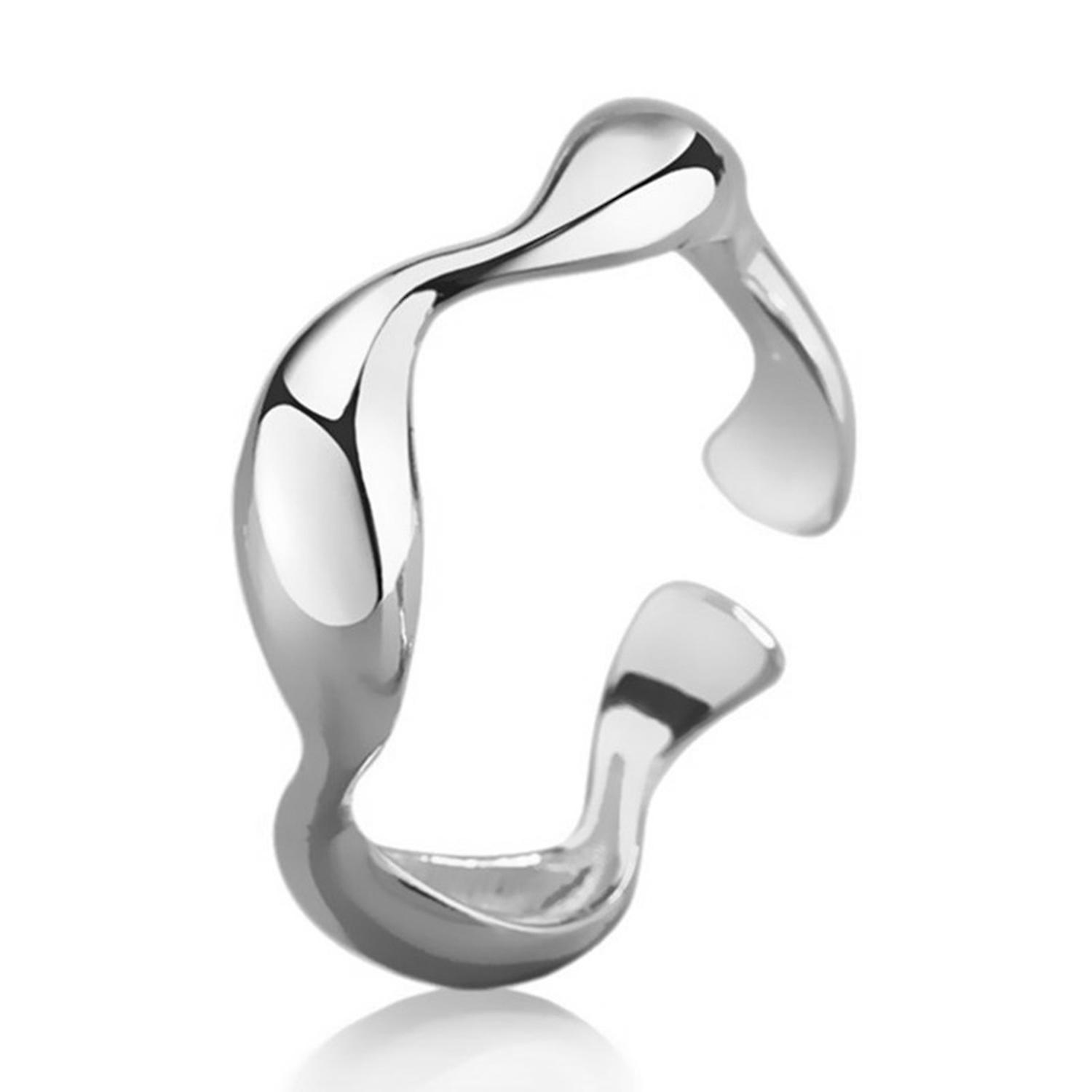 Finger Ring Smooth Electroplating Geometric Adjustable Polishing Decorative Solid Color Irregular Wa