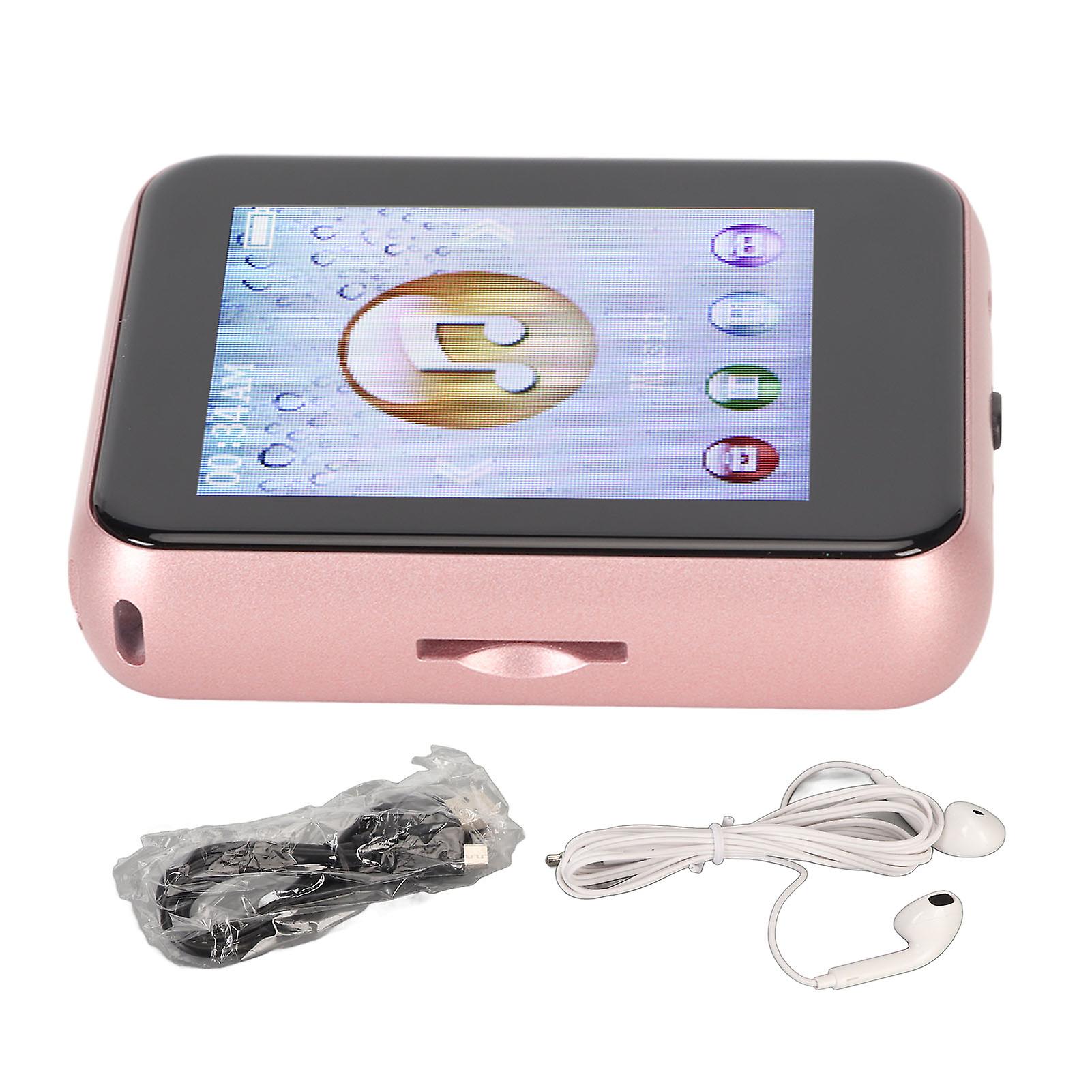 Bluetooth HiFi Lossless MP3 Player, 1.8 inch Touch Screen, Support Recording, 8GB MP3 Player with Speaker, E-Book, Rose Gold