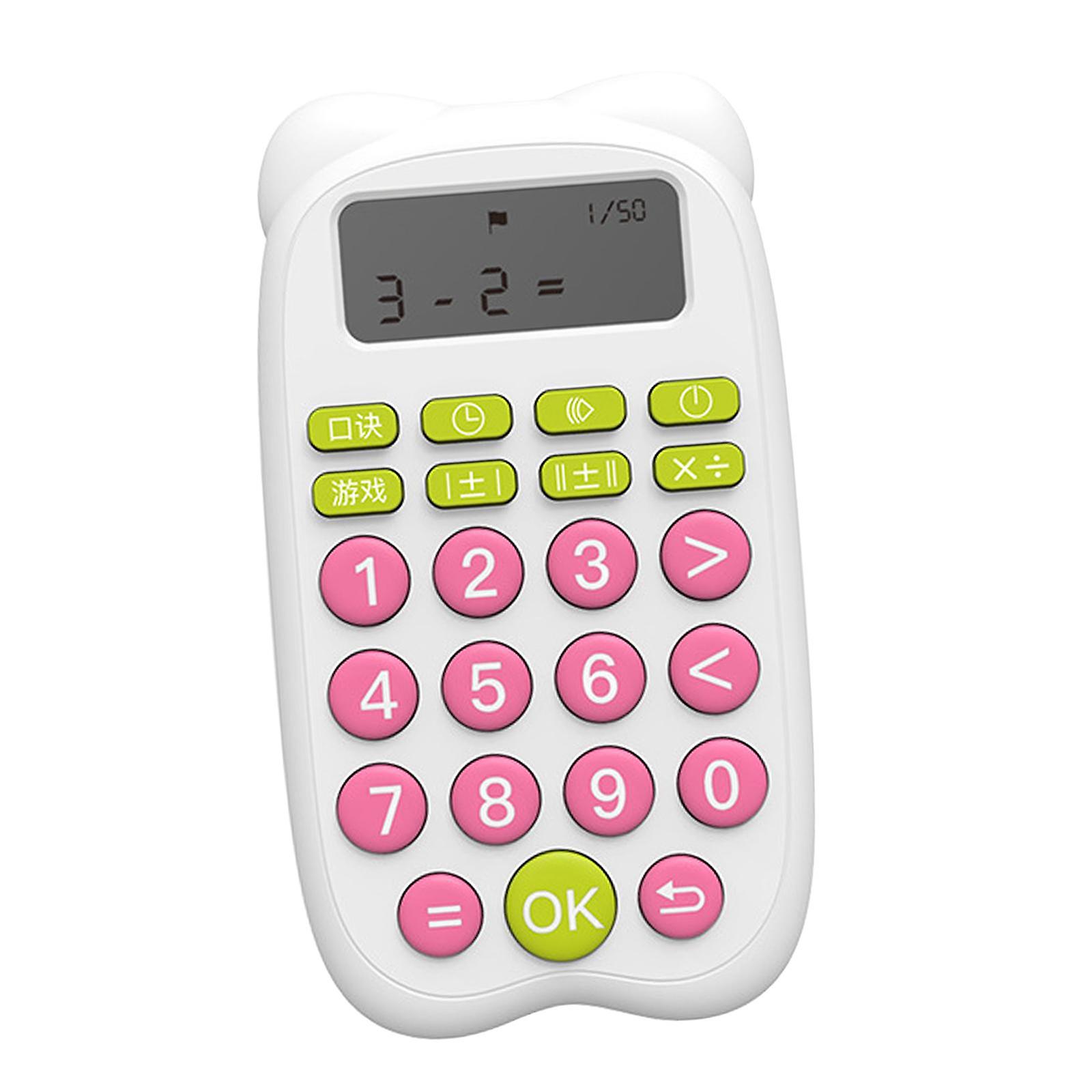 Electronic Math Calculator Preschool Learning Toy for Kids Pink