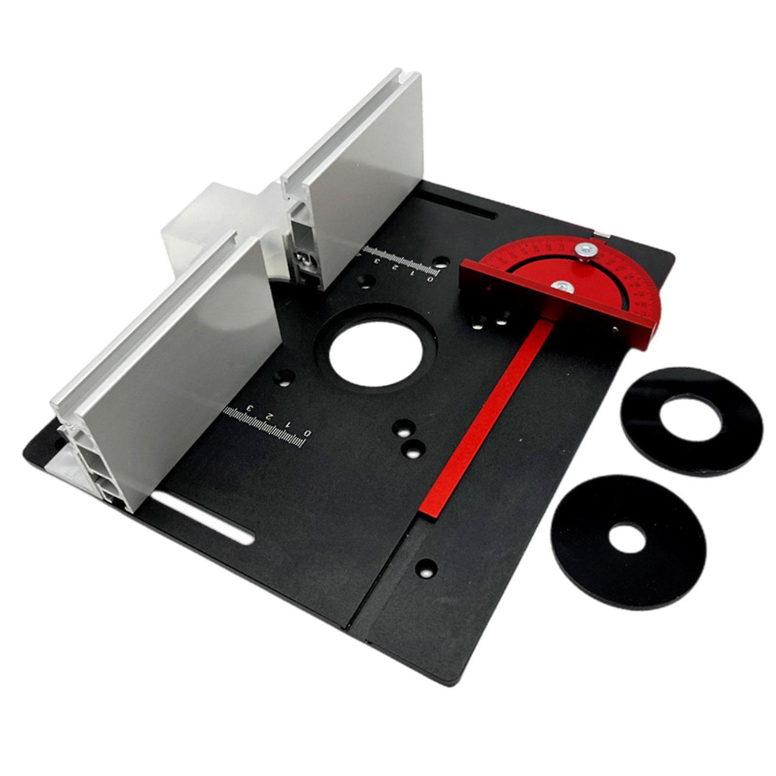 Trimmer Tools Aluminum Router Table Insert for Engraving Machine Woodworking Black and Silver