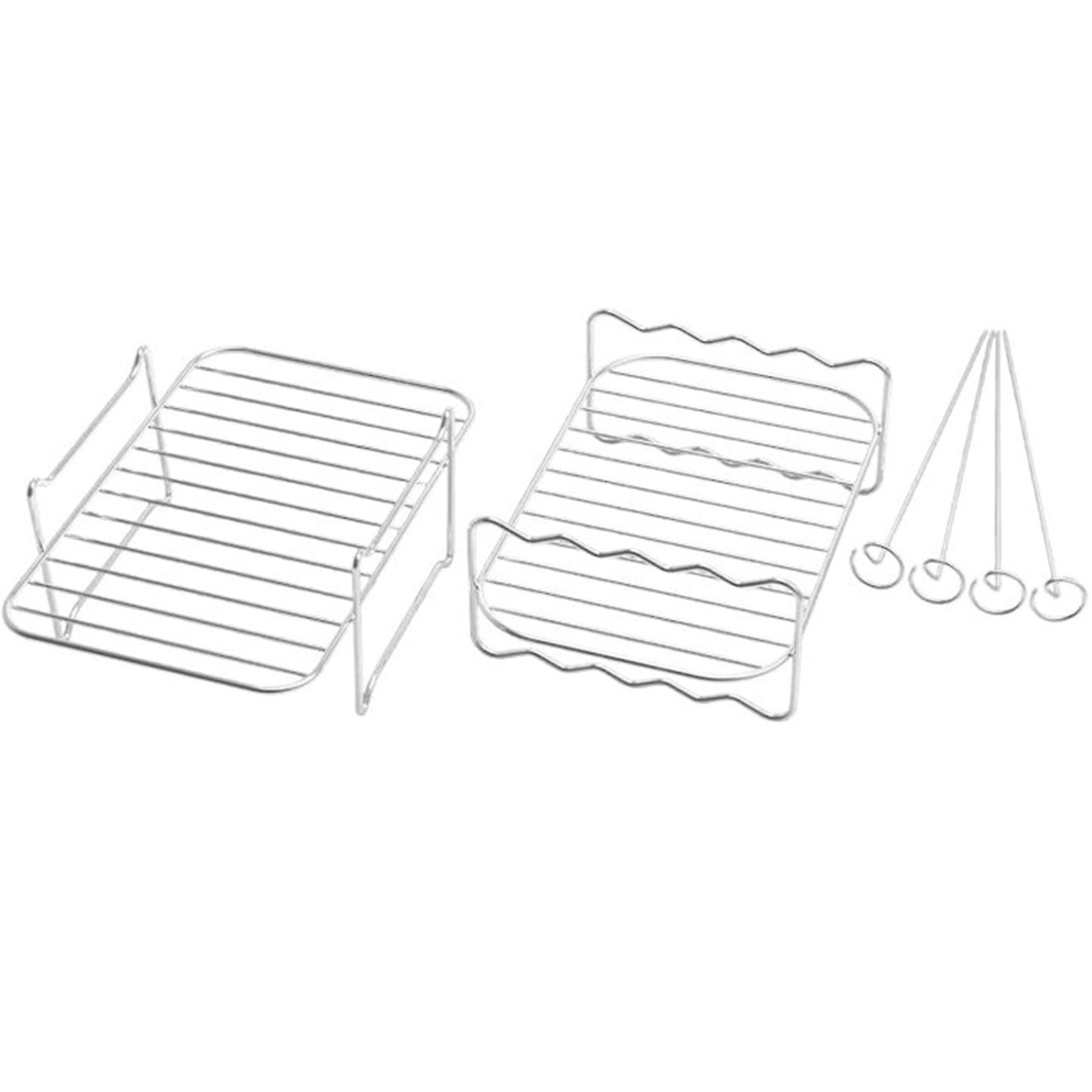 Air Fryer Accessories Stainless SteelSkewers Rack 4 Skewers Stackable
